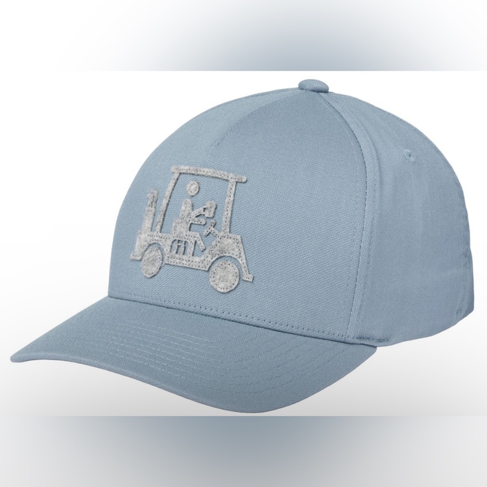 NWT Travis Mathew Golf men’s Mapes hat, light teal blue SnapBack, Flexfit band